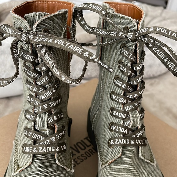 NWB Zadig Voltaire Joe Canvas combat boots 36 - Picture 6 of 9